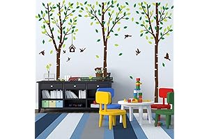 Stunning 128" x 82" Jungle Forest Tree Wall Decals for Bedroom Transformation