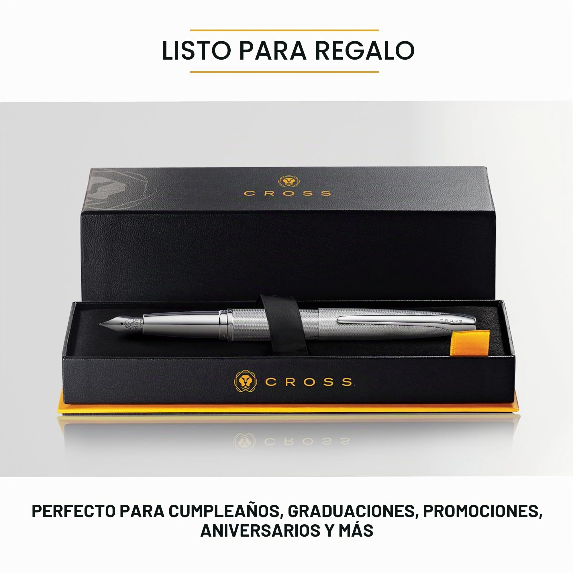 Cross 886-46FJ Pluma Estilográfica ATX Plumín Punto Fino Cepillado con Grabado de Diamante y Detalles PVD, Gris Titanio