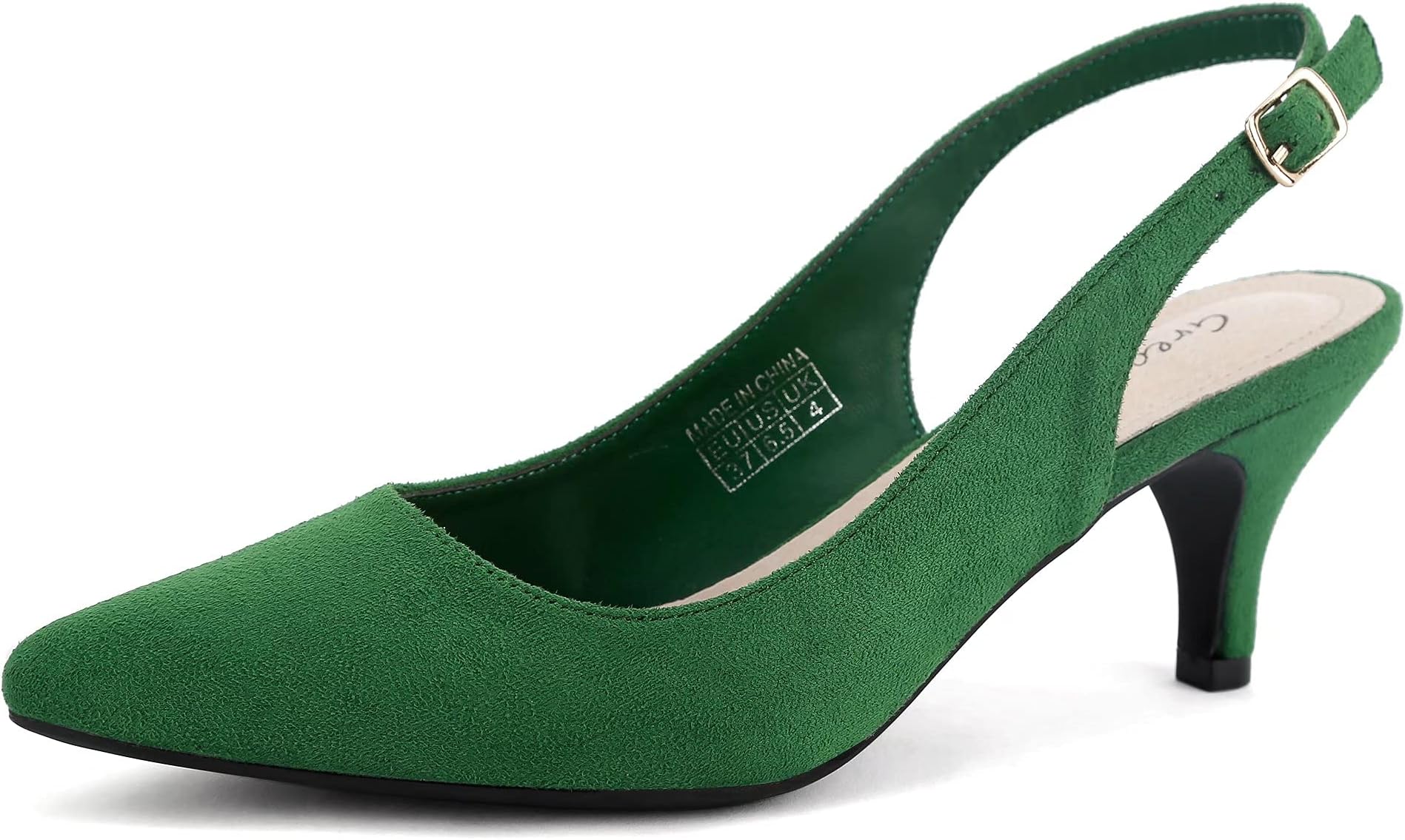 Greatonu Pointed Toe Sandals Slingback Kitten Heels Pointed Toe Pumps Ladies Shoes Heels Dressy Work Date Wedding Party