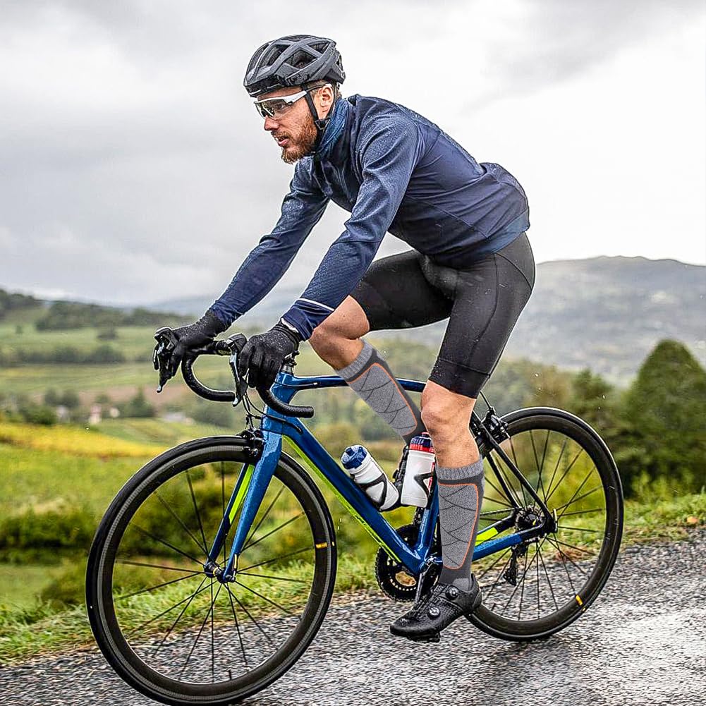 Katutude Calzini termici da sci per uomo e donna calzini lunghi fino al ginocchio per sport invernali calzini caldi e spessi traspiranti per sci e ciclismo