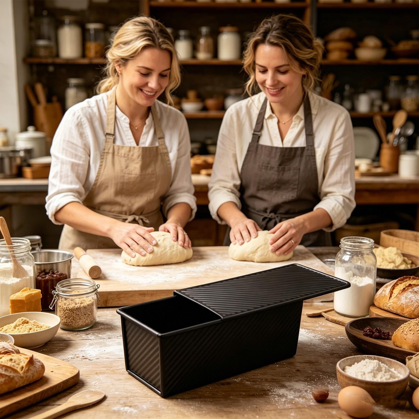 Molde Para Pan Con Tapa Acero Al Carbono Con Recubrimiento Antiadherente