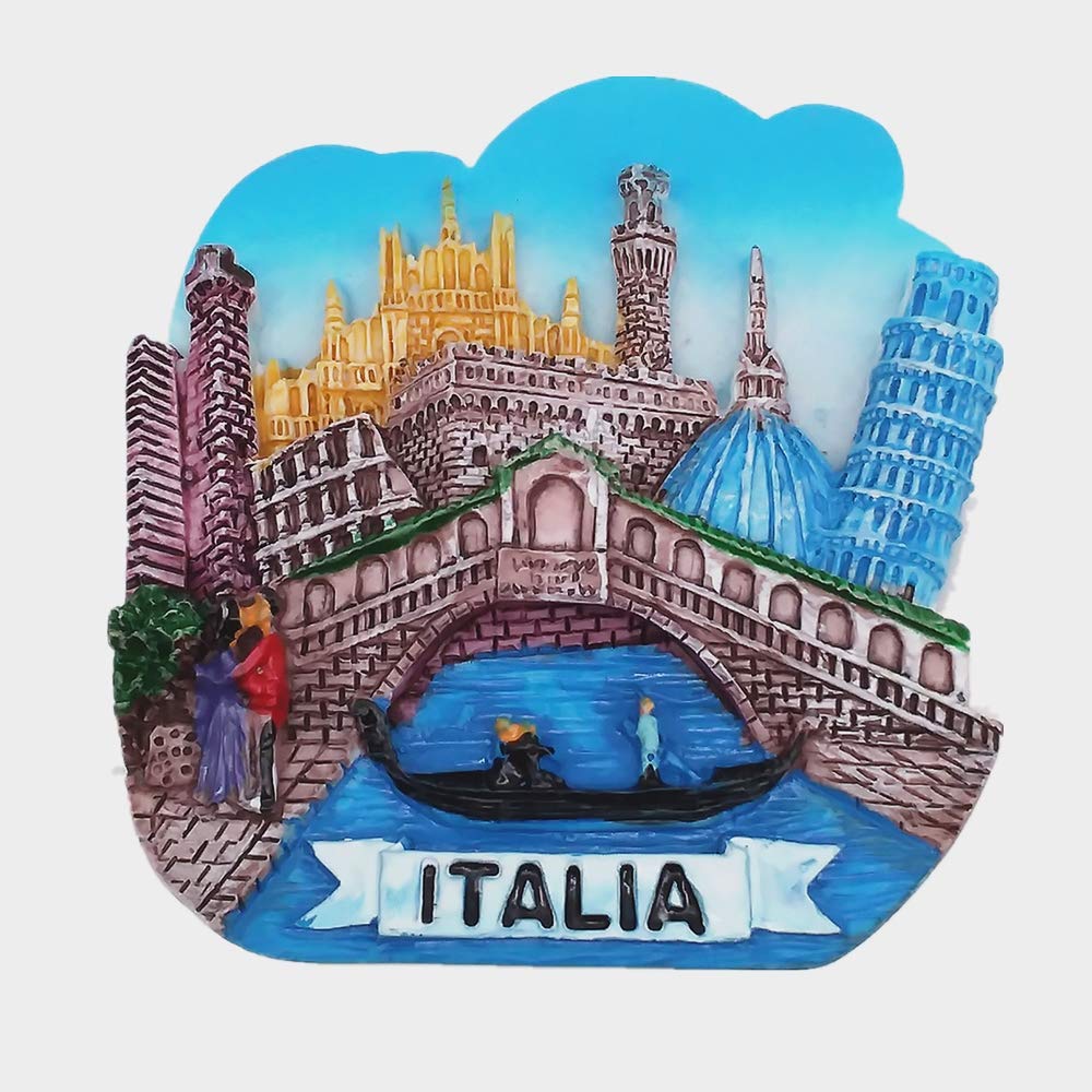 Calamita Frigorifero Italia 3D - Souvenir Viaggio, Magnete Collezionabile Per Decorazione Cucina