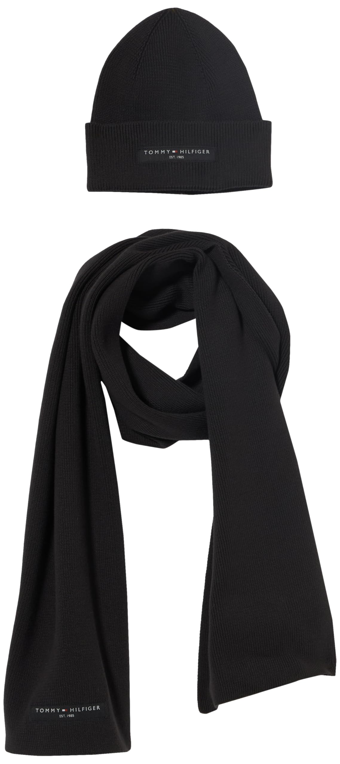Tommy Hilfiger Herren Geschenk-Set Foundation Beanie & Scarf Strickmütze & Schal