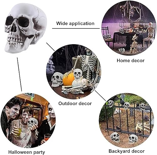 Miniatura 4 de Estatuas de calavera de Halloween de tamaño real, modelo de cráneo, decoración de Halloween, decoración de Halloween, calavera de esqueleto, cráneo,