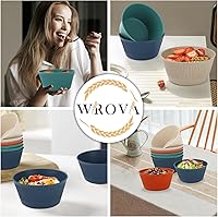 Vista 60 de Wrova Wheat Straw Bowl Sets of 8,Unbreakable Cereal Bowl 26 OZ,Microwave and Dishwasher Safe Bowls,Bowl Sets suitable for Cereal,Salad,Snack and