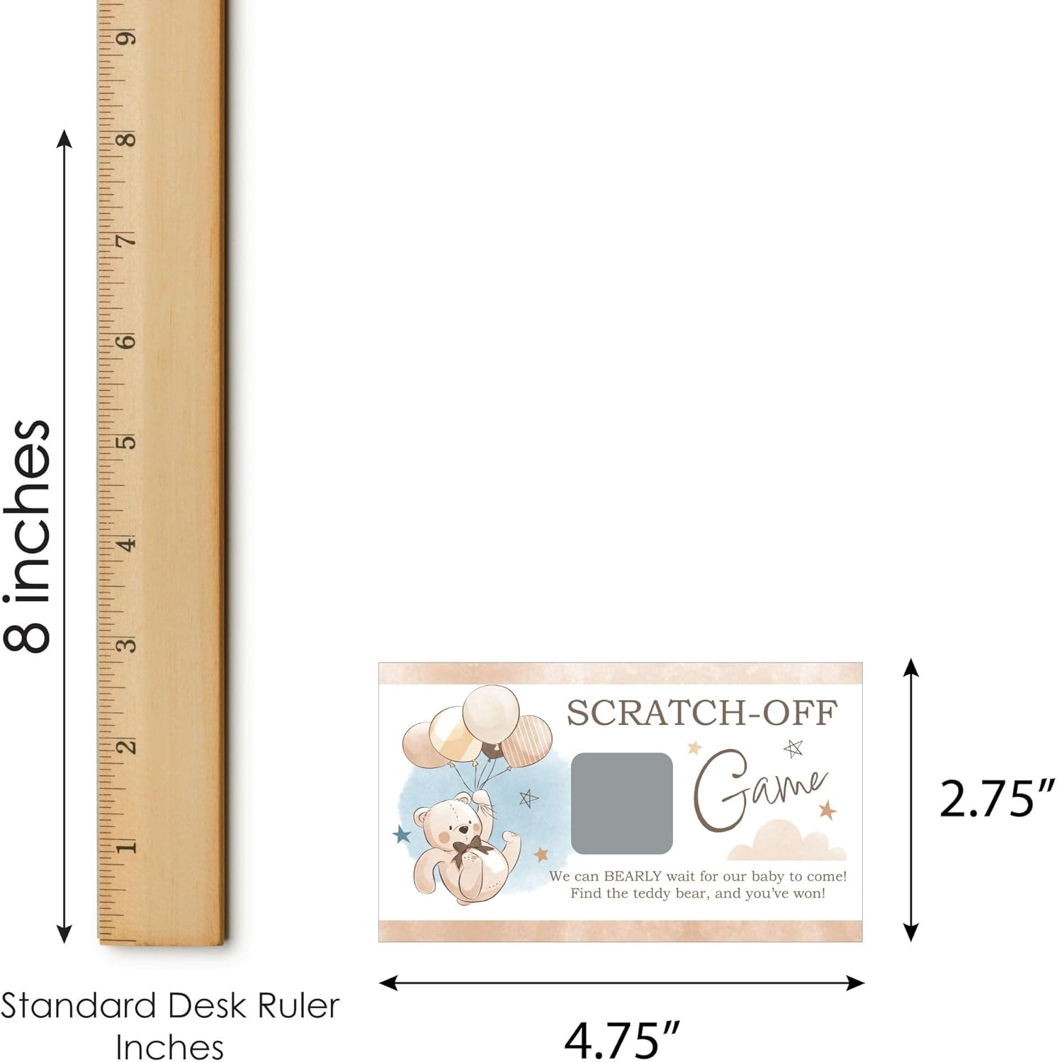 Big Dot of Happiness We Can Bearly Wait - Teddy Bear Baby Shower Game Scratch Off Cards - 22 Count (Pack of 3)