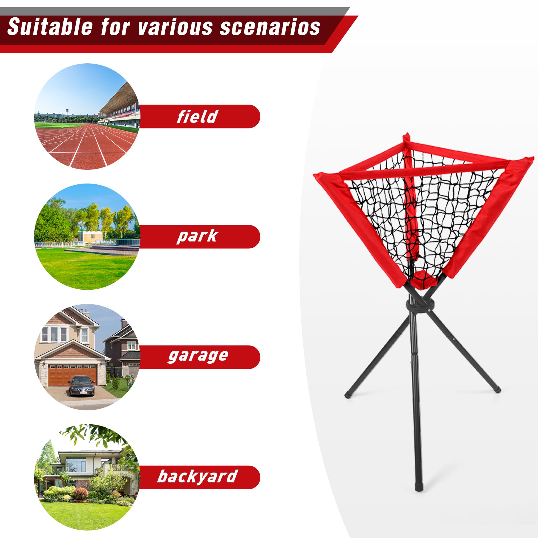BOOSTEADY Baseball Caddy Softball Coaching Accessories, Baseball Training Equipment Portatile e Staccabile, Batting Tee Softball Rack per Pratica di Battitura Pitching Training Ball Storage