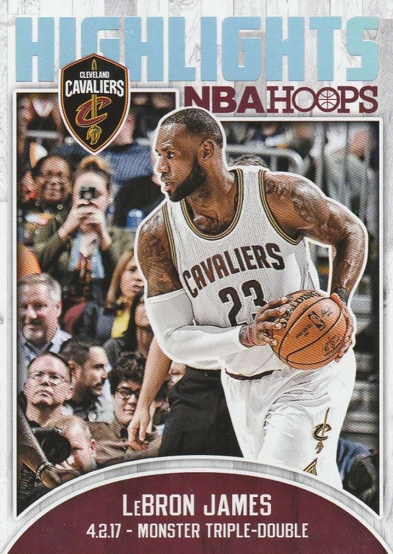 2017-18 Panini Hoops Highlights #9 LeBron James Cleveland Cavaliers Basketball Card