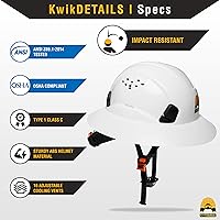 Vista 8 de KwikSafety Chaleco de seguridad Godfather Class 3 naranja, 2XL + paquete de casco duro de ala completa TORTOISE