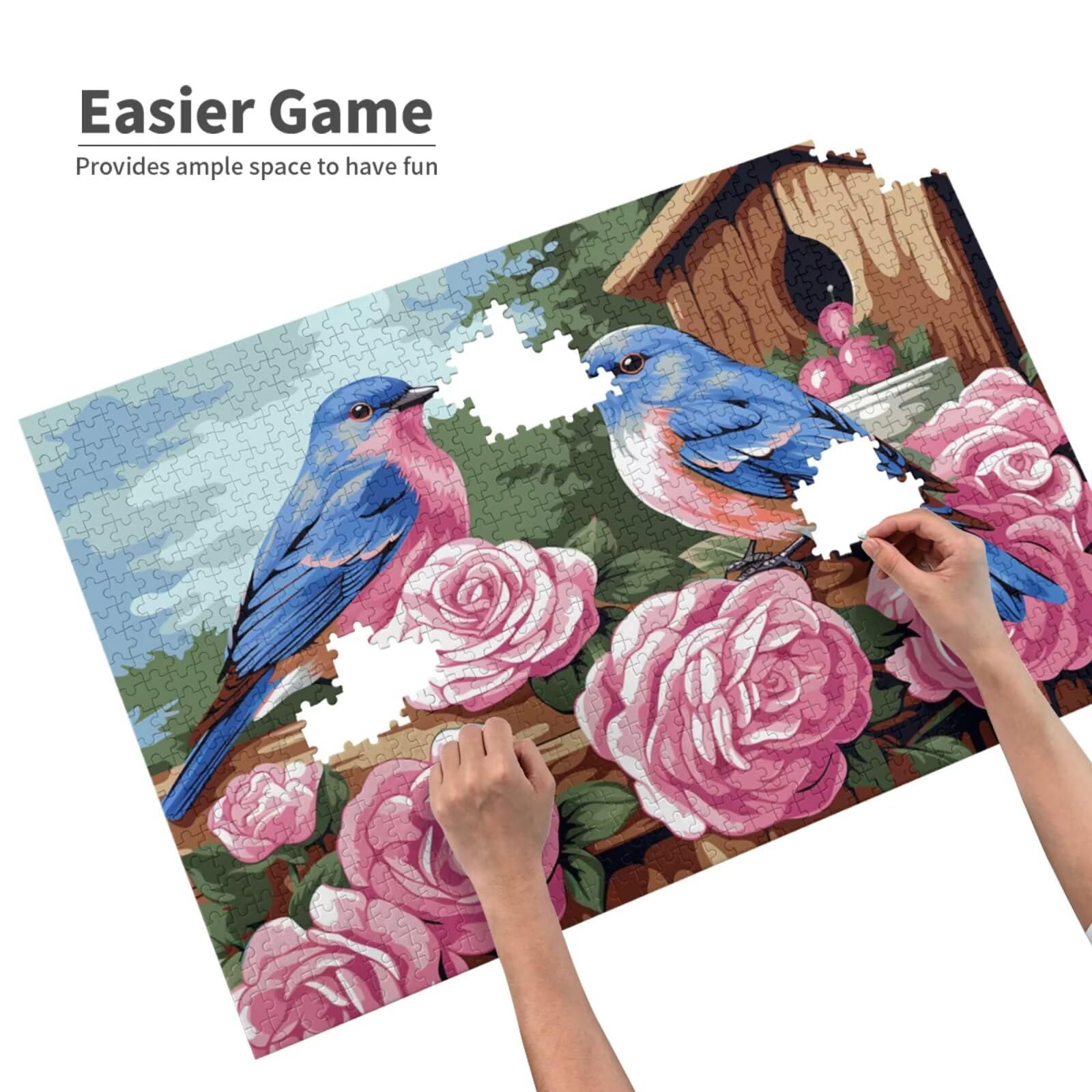 Puzzle 2000 Teile, Puzzle Erwachsene, Holzpuzzle Rose Impossible Jigsaw, Clevere Rätsel, HD Farbe Jigsaw mit Geschenkbox Verpackung for Aesthetic Room Decor, Geschenke für Frauen Vogel 100x70cm p-1620