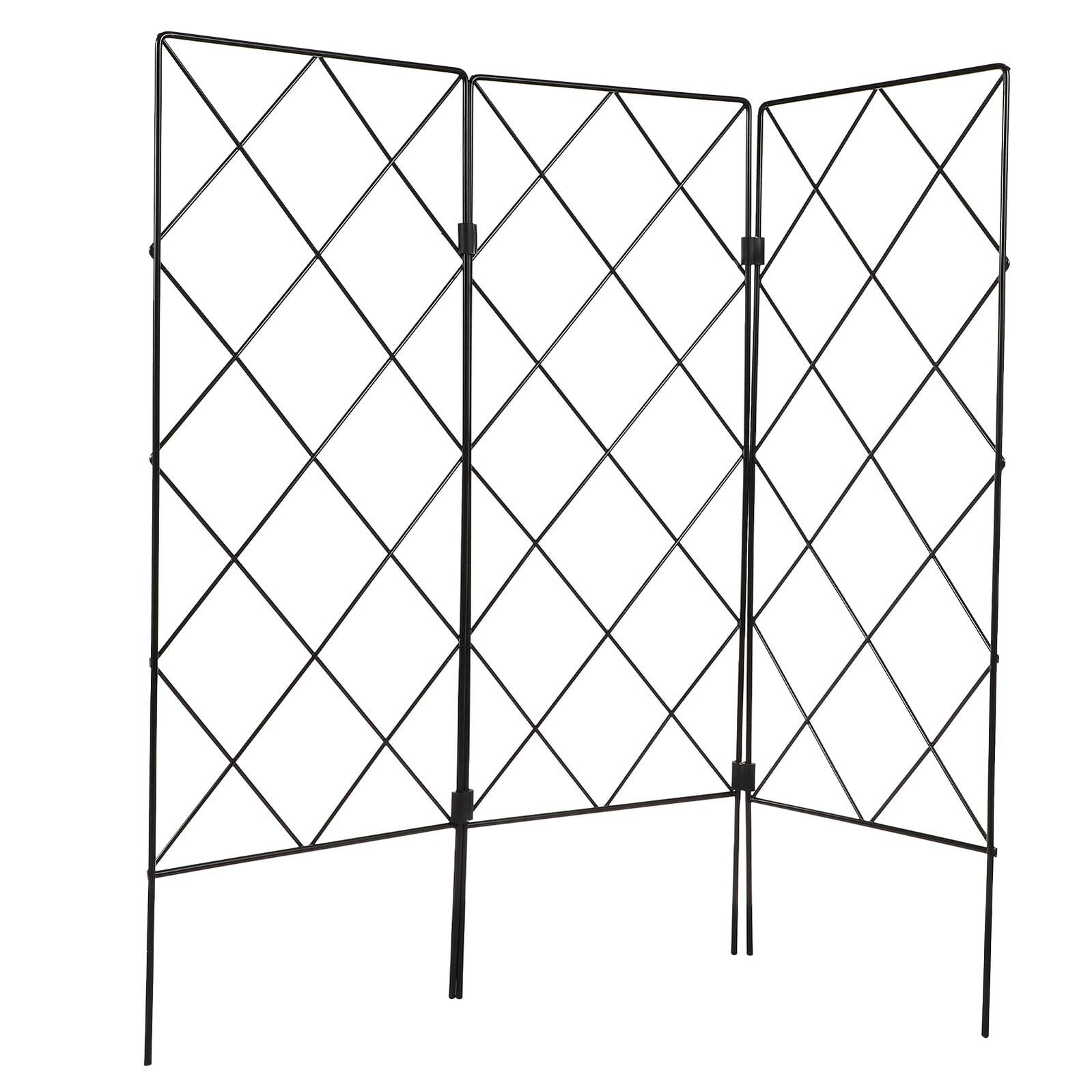 Treillis pour plantes grimpantes Lurrose pliable et robuste en fer gain de place