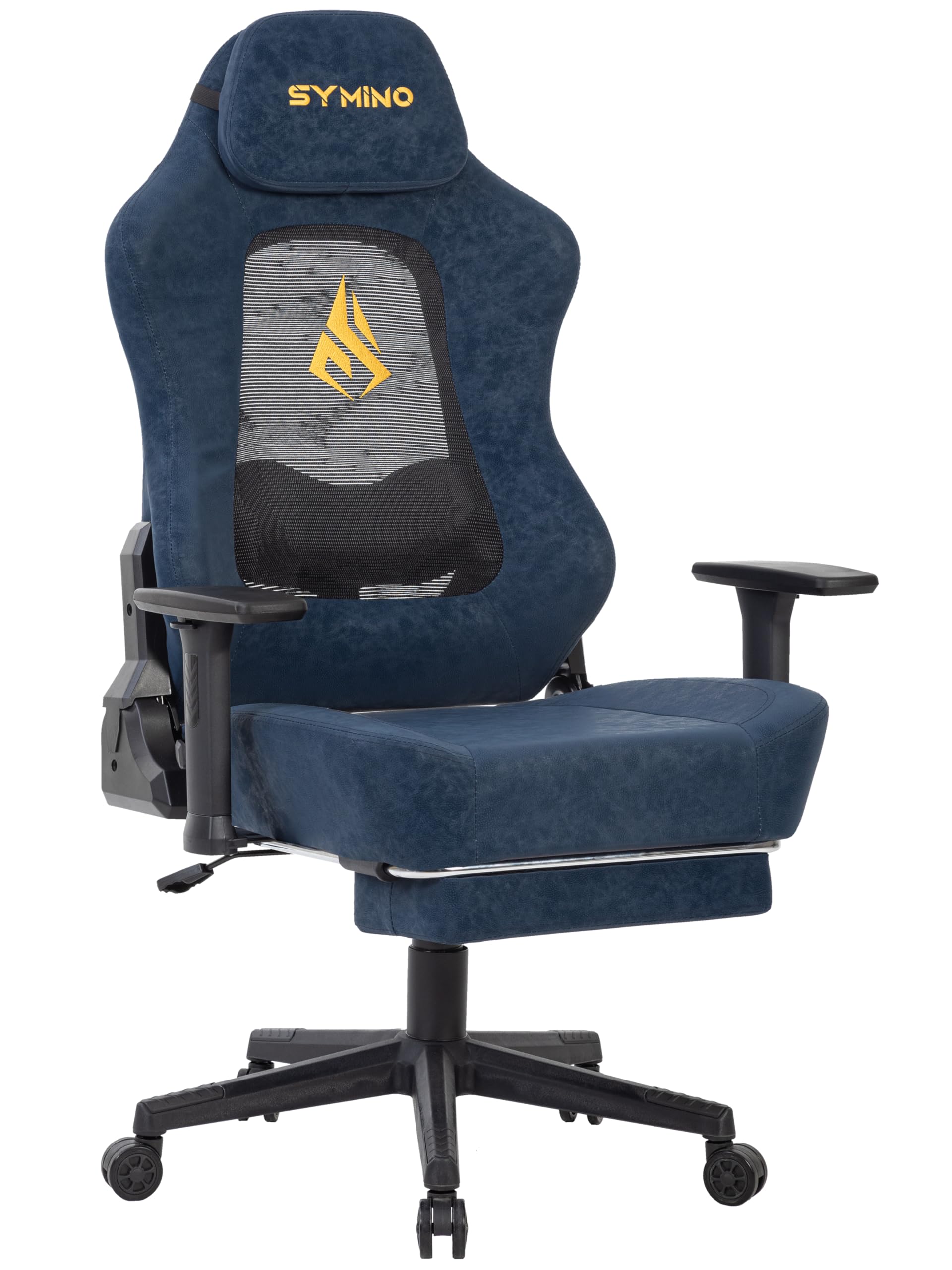Symino Chaise de Gamer Ergonomique, Chaise Gaming avec Soutien Lombaire Repose-Pieds, Fauteuil de Bureau réglable et pivotant capacité de Charge 150 kg