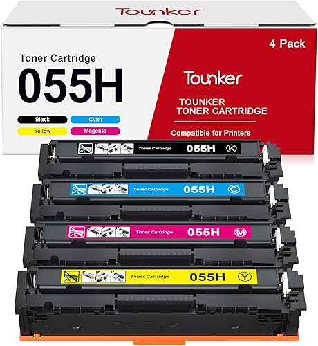 Tounker 055 - Juego de cartuchos de tóner compatibles con Canon 055H 055 para impresora Color ImageClass MF743cdw MF741cdw MF742Cdw MF746Cdw