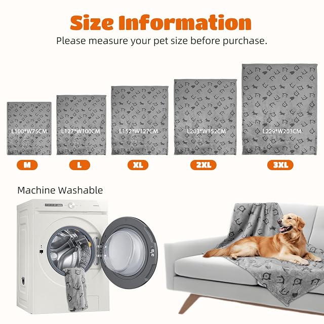 Foto 5 de 7 de Nobleza Manta Impermeable para Perros, XXL 203 x 152cm Suave y Reversible para Sofá y Cama