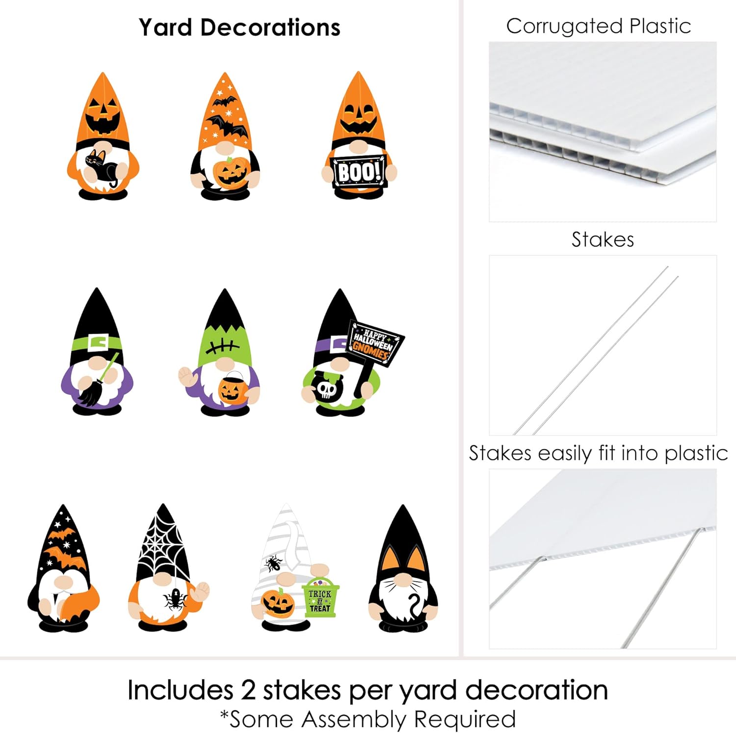 Big Dot of Happiness Halloween Gnomes - Gnome Lawn Decorations - Halloween Cutouts - Halloween Decorations - Spooky Fall Party Decorations - Halloween Lawn Decorations - 10 Piece