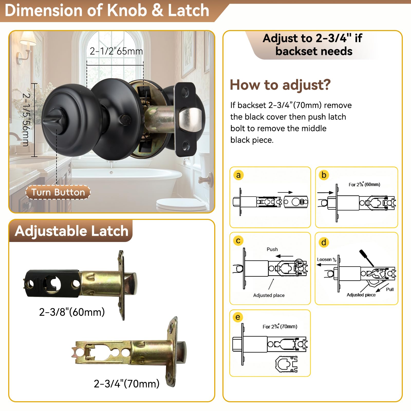 Black Coastal Door Knob - Modern Hardware -3