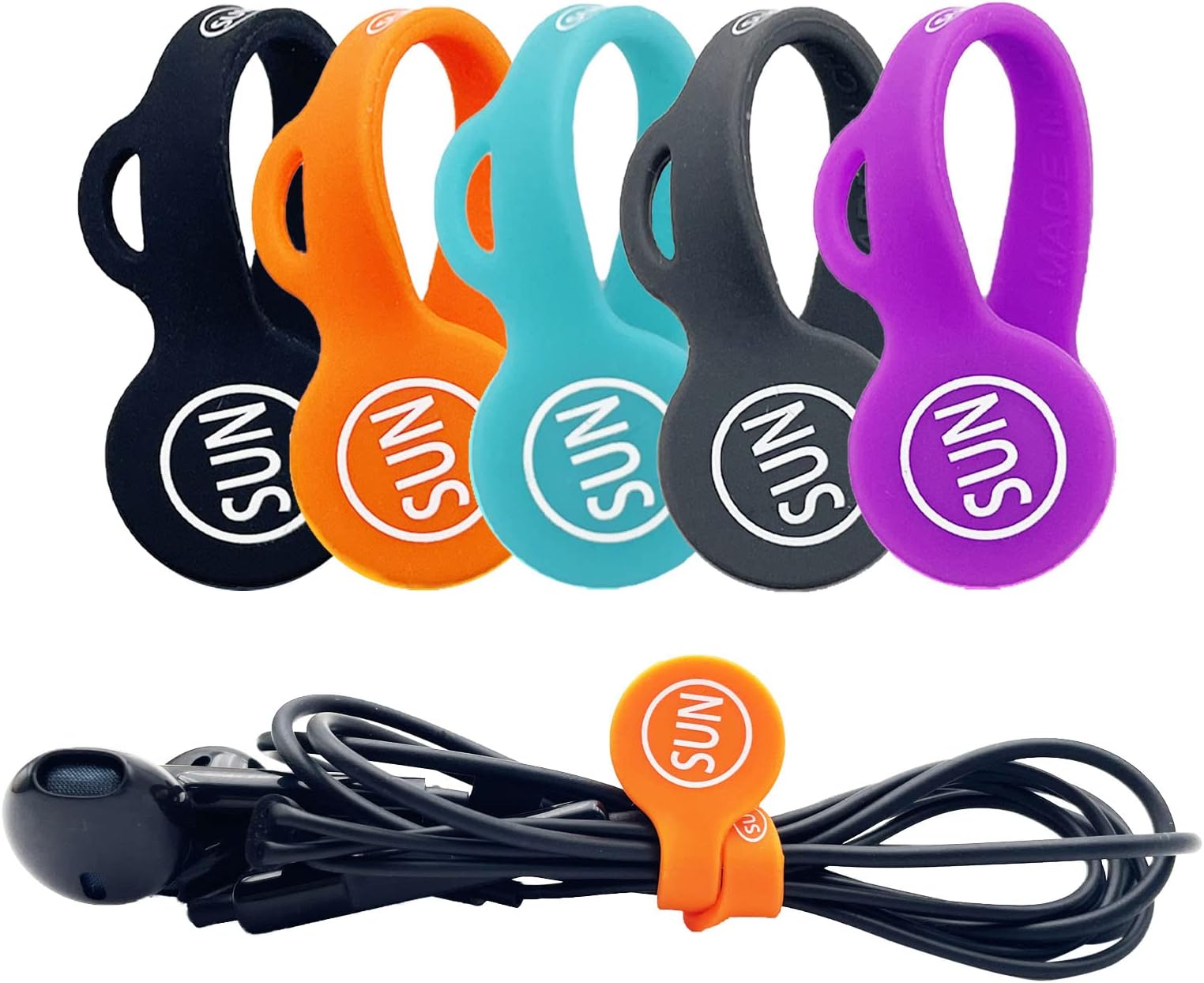 Cable Organizers Cable Clips Magnetic Earbuds Cords Winder Bookmark Clips Whiteboard Noticeboard Fridge Magnets USB Cable Manager Ties Straps for Home,Office,School 5 Pack