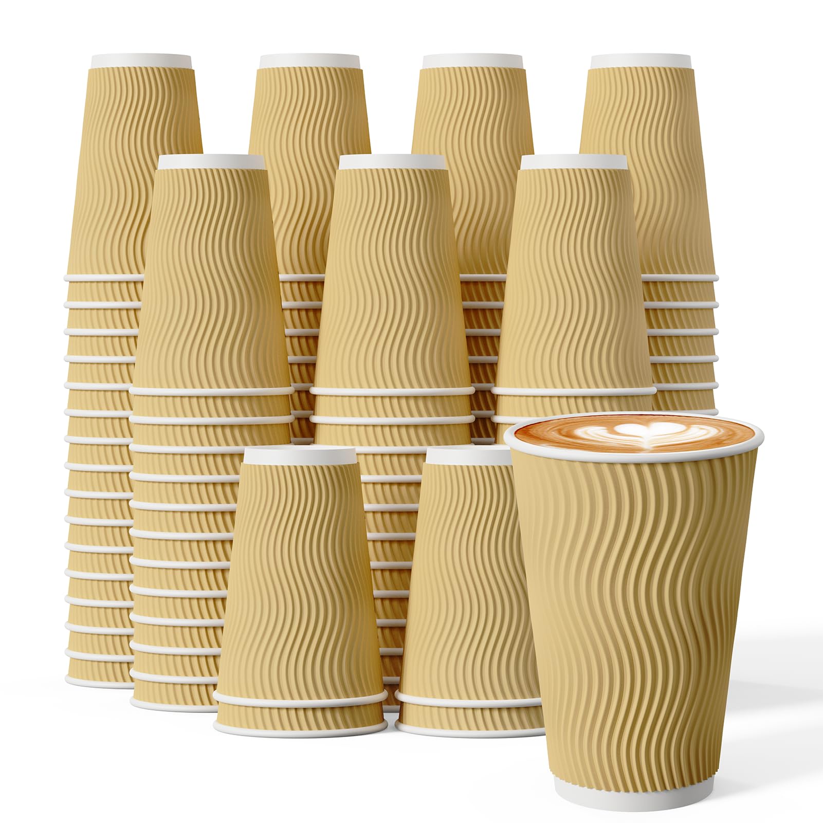 DAILYPACK 90 Count 16 oz Insulated Ripple Wall Paper Coffee Cups