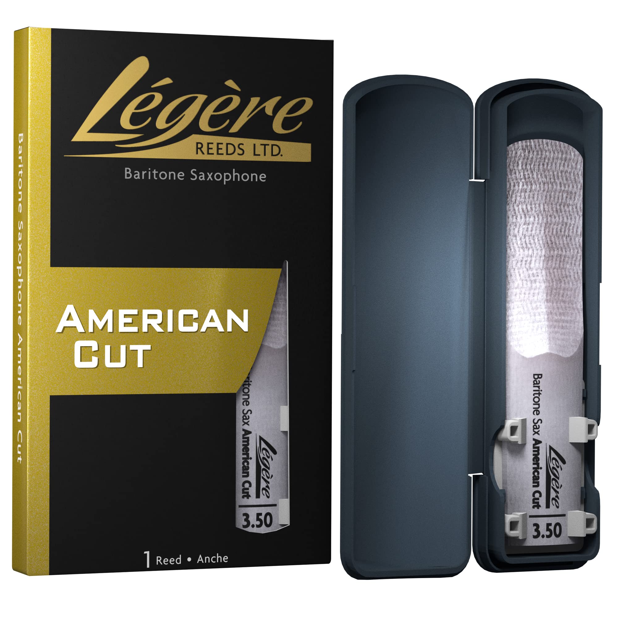 Légère Reeds - Barítono Saxófono Reed, American Cut, Dureza 3.50 (BSA3.50) - Cañas Sintéticas Premium para Viento-Madera