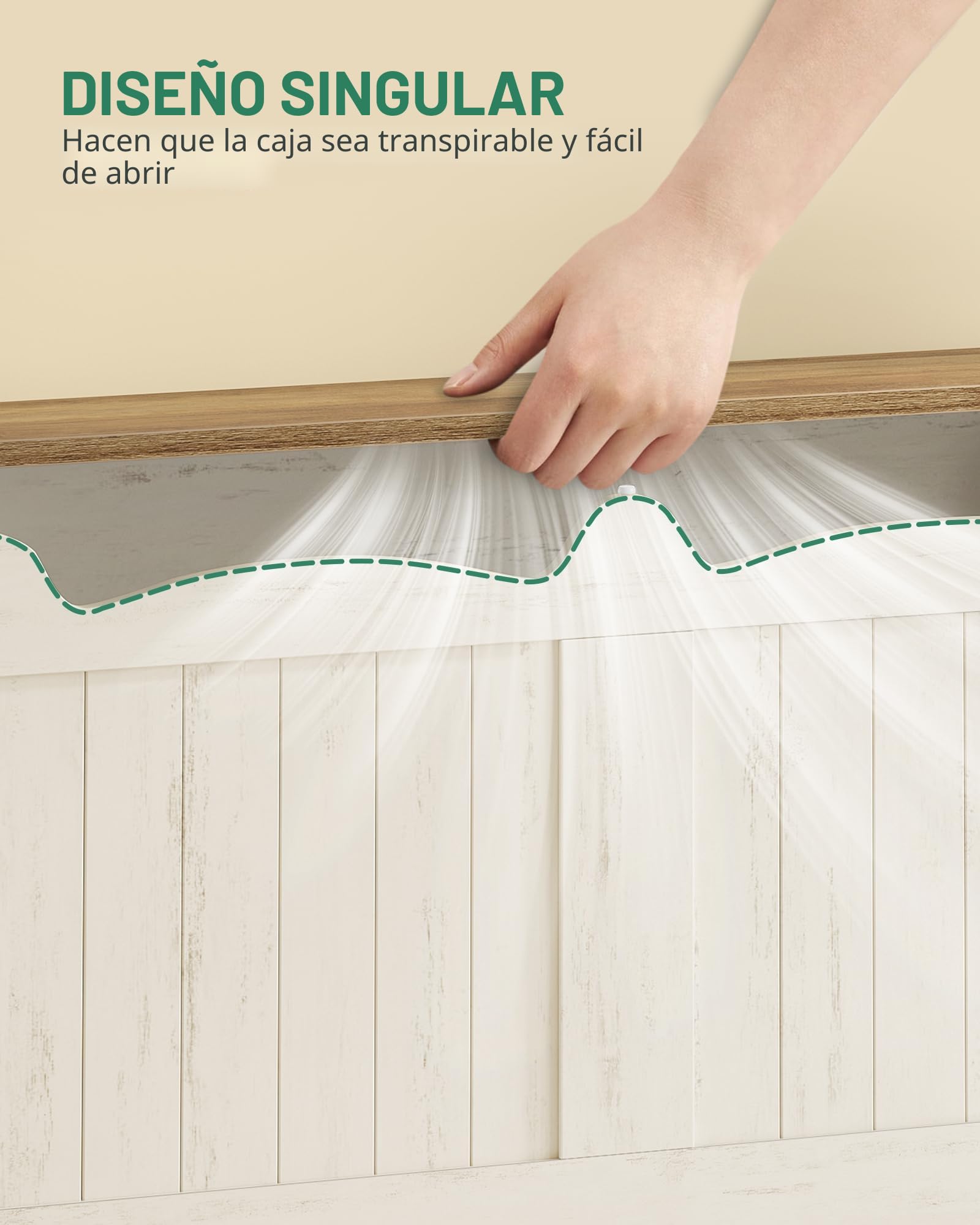 Hzuaneri Banco Almacenaje, Banco Zapatero de Entrada, Puff Almacenaje, fácil de Montar, Buena Capacidad, para Entrada de Asiento, para Pasillo, Dormitorio, salón, 40 x 100 x 48 cm, Blanco y Marrón