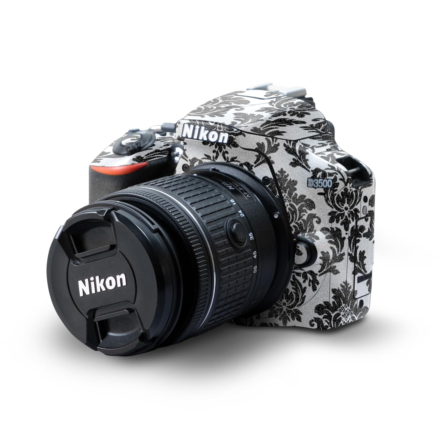 Glossy Glitter Skin Compatible with Nikon D3500 Camera - Vintage Damask - Premium 3M Vinyl Protective Wrap Decal Cover - Easy to Apply | Crafted in The USA by MightySkins