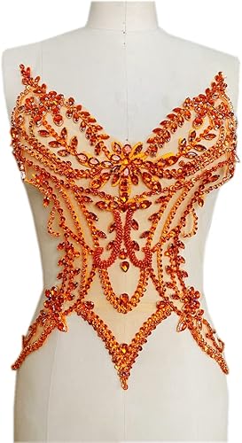 Miniatura 9 de Apliques de encaje hechos a mano con diamantes de imitación para coser en cuentas de lentejuelas para accesorios de vestir de niña (plata)