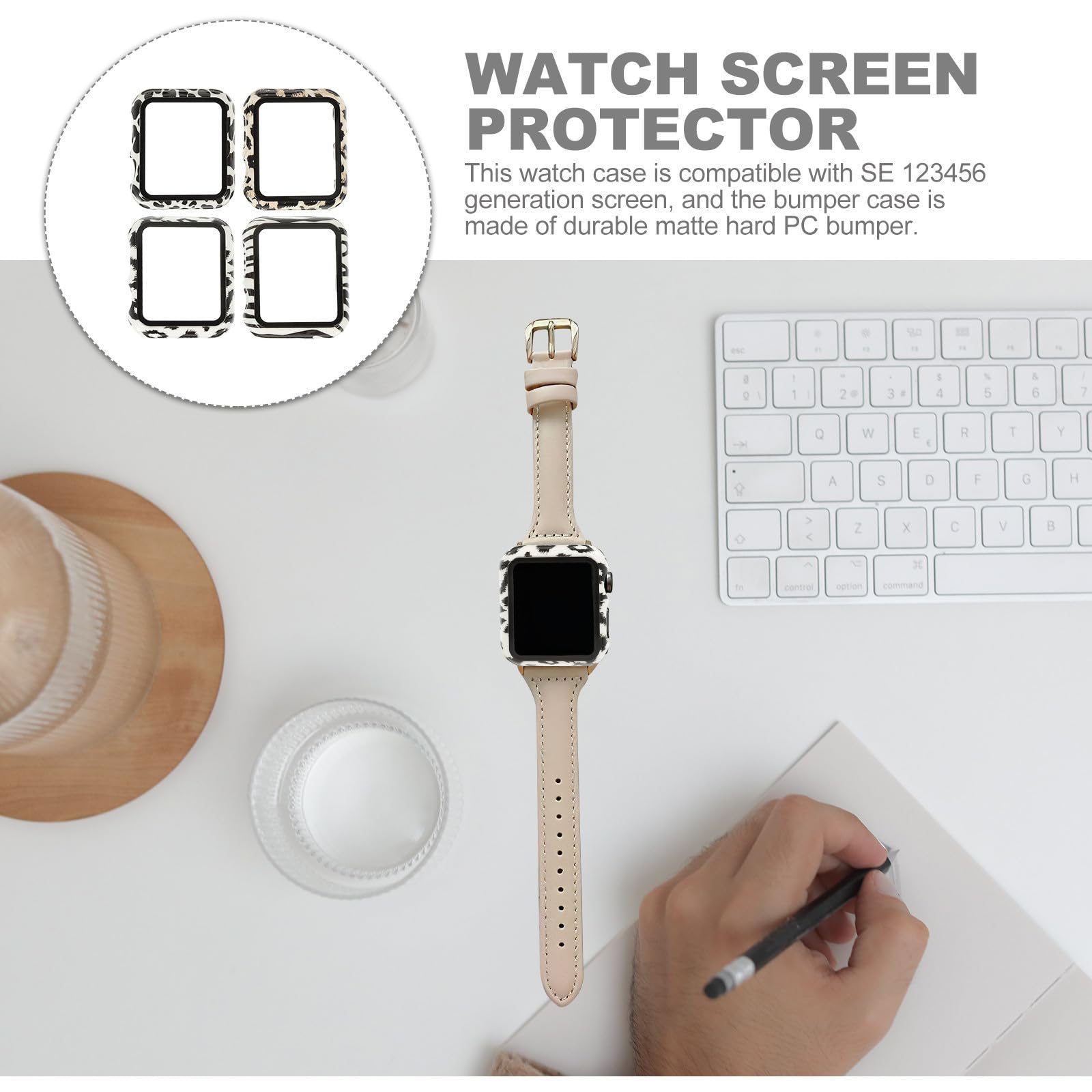 DOITOOL 5 Juegos De Protectores De Pantalla para Reloj De 38 Mm Cubierta De 38 Mm con Borde Curvo Frontal Completo 4 Unidades X 5
