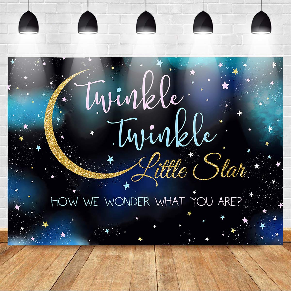 Buy Mocsicka Twinkle Twinkle Little Star Gender Reveal Backdrop Blue