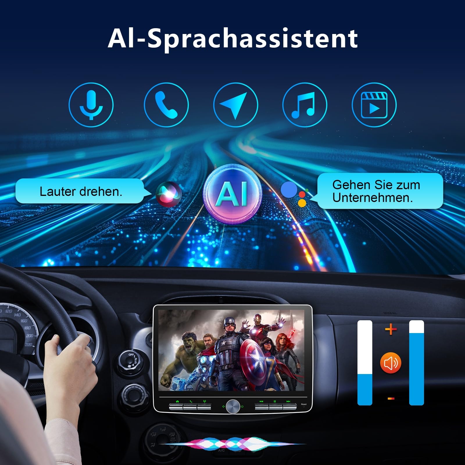 Android 12 Autoradio Wireless CarPlay Android Auto, 10.1 Zoll Bildschirm DAB+ Autoradio 1Din Car Play Touch Display Bluetooth 8 Core 2G+32G WiFi 4G GPS DSP AM/FM RDS Auto Radio mit Rückfahrkamera