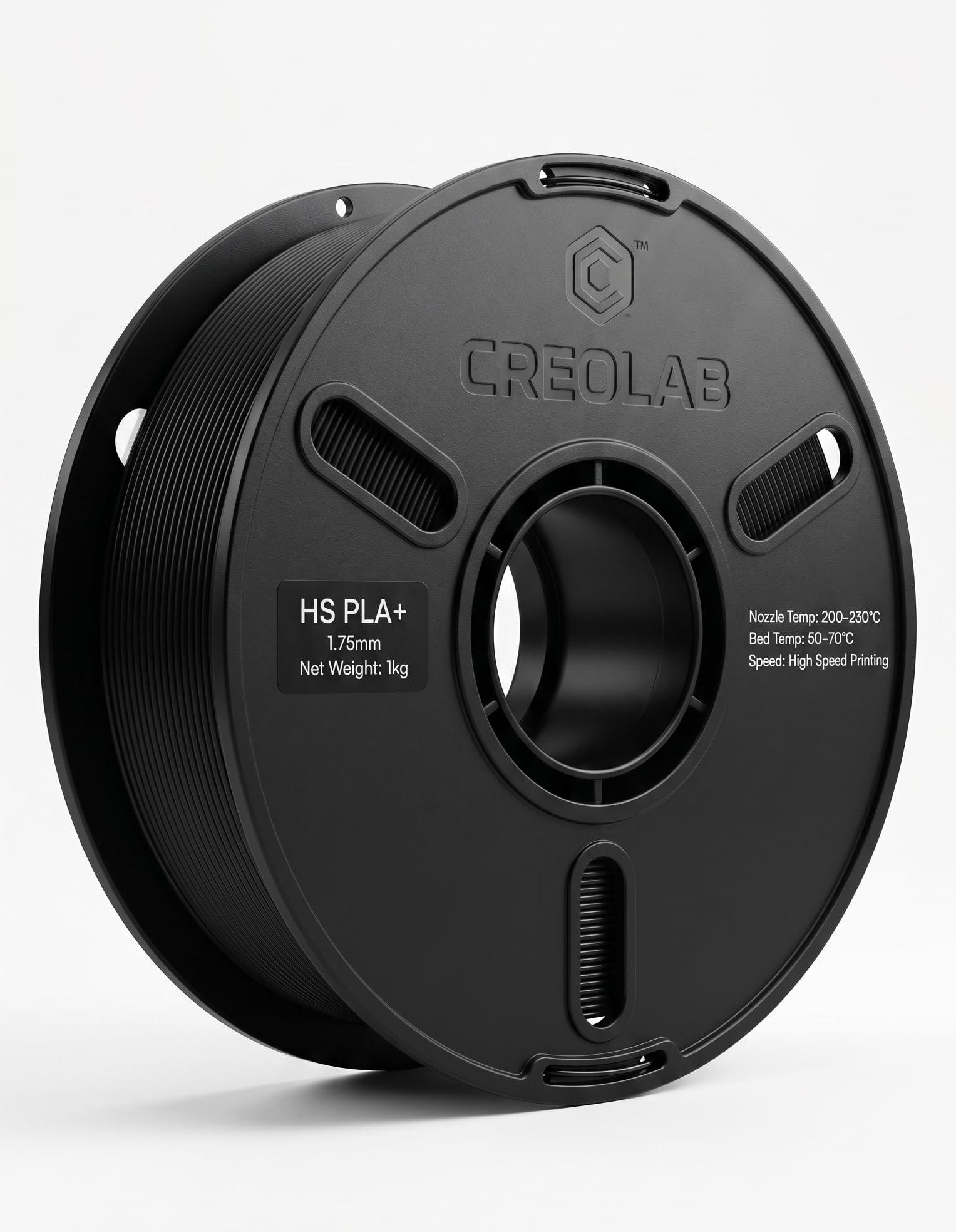 CREOLAB HS PLA+ High Speed 3D Printer Filament, 1.75mm, Black, 1kg, ±0.02mm Accuracy, Tangle-Free, Strong Layer Adhesion (Matt Black)-image-40