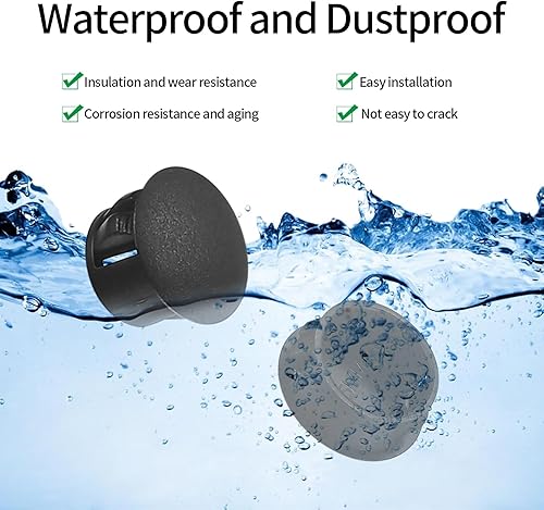 Miniatura 4 de Tapones de plástico para agujeros, 180 tapones de bloqueo de panel negro, tapas redondas para orificios de tornillo de taladro para gabinetes de