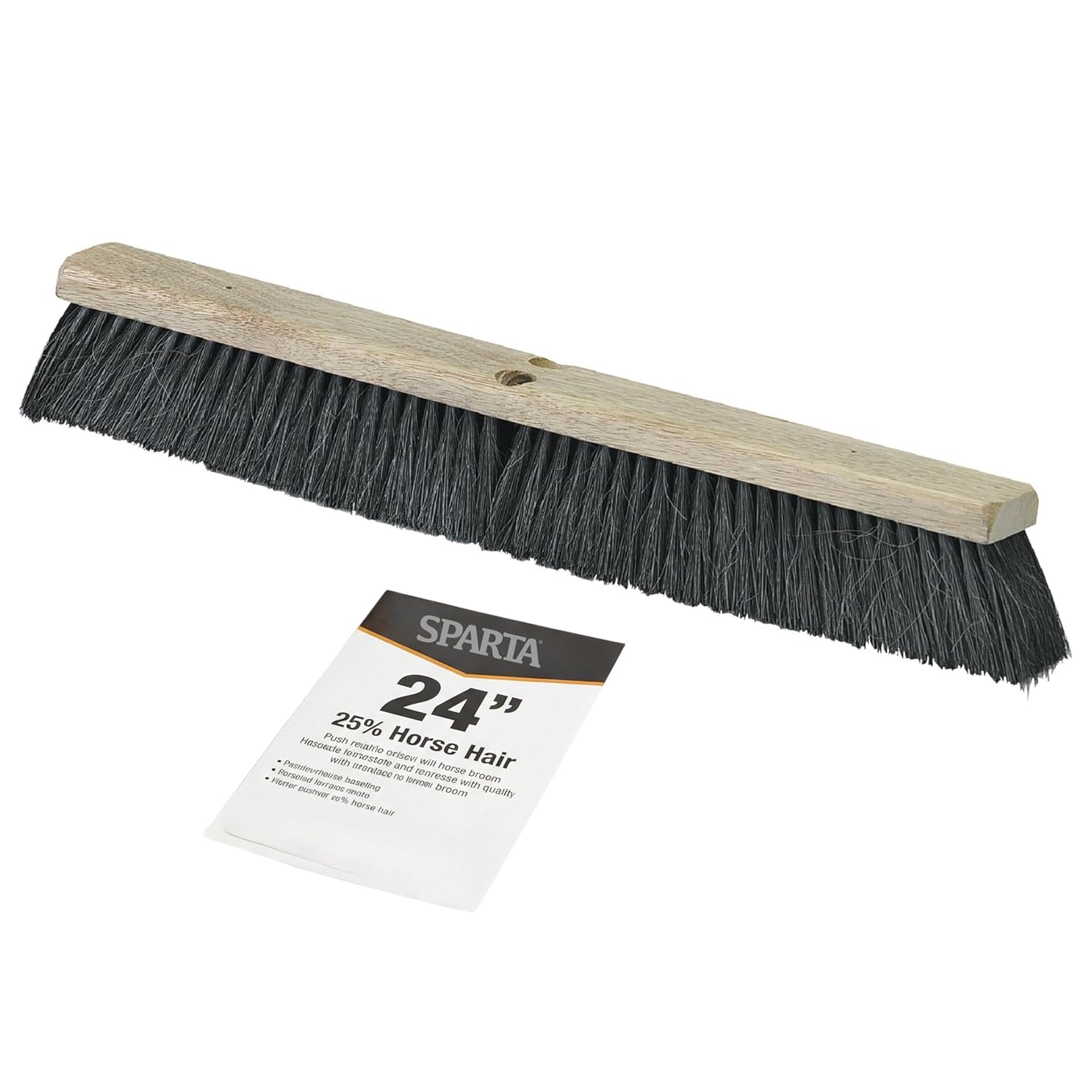 SPARTA Flo-Pac Horsehair-Blend Blend Sweep, Floor Sweep for Cleaning, 24 Inches, Black