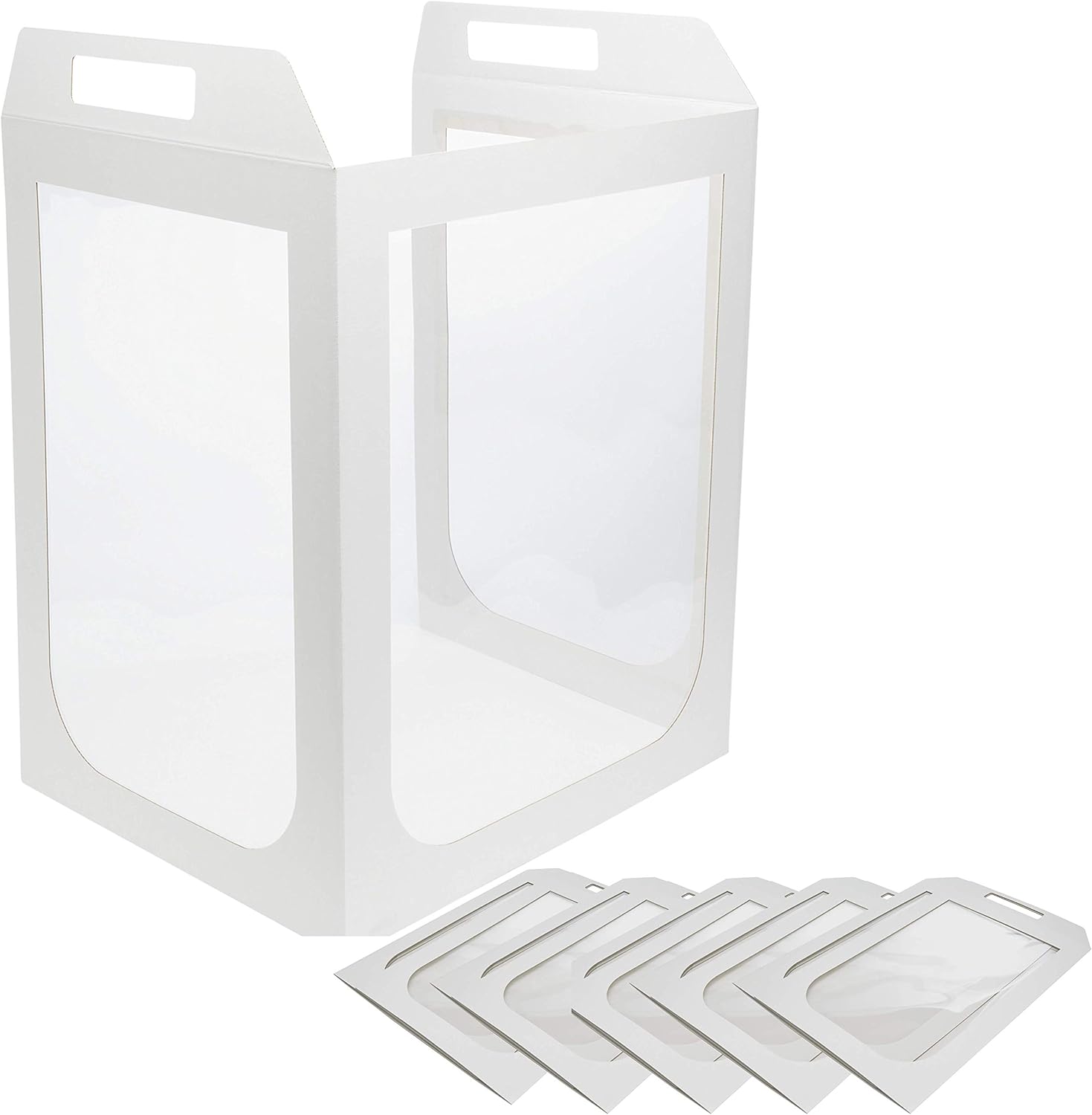 Sneeze Guard for Desks: Cardboard and Plastic Shield Desk Dividers for Students. Foldable, Portable, and Lightweight with HandleDesks (5)