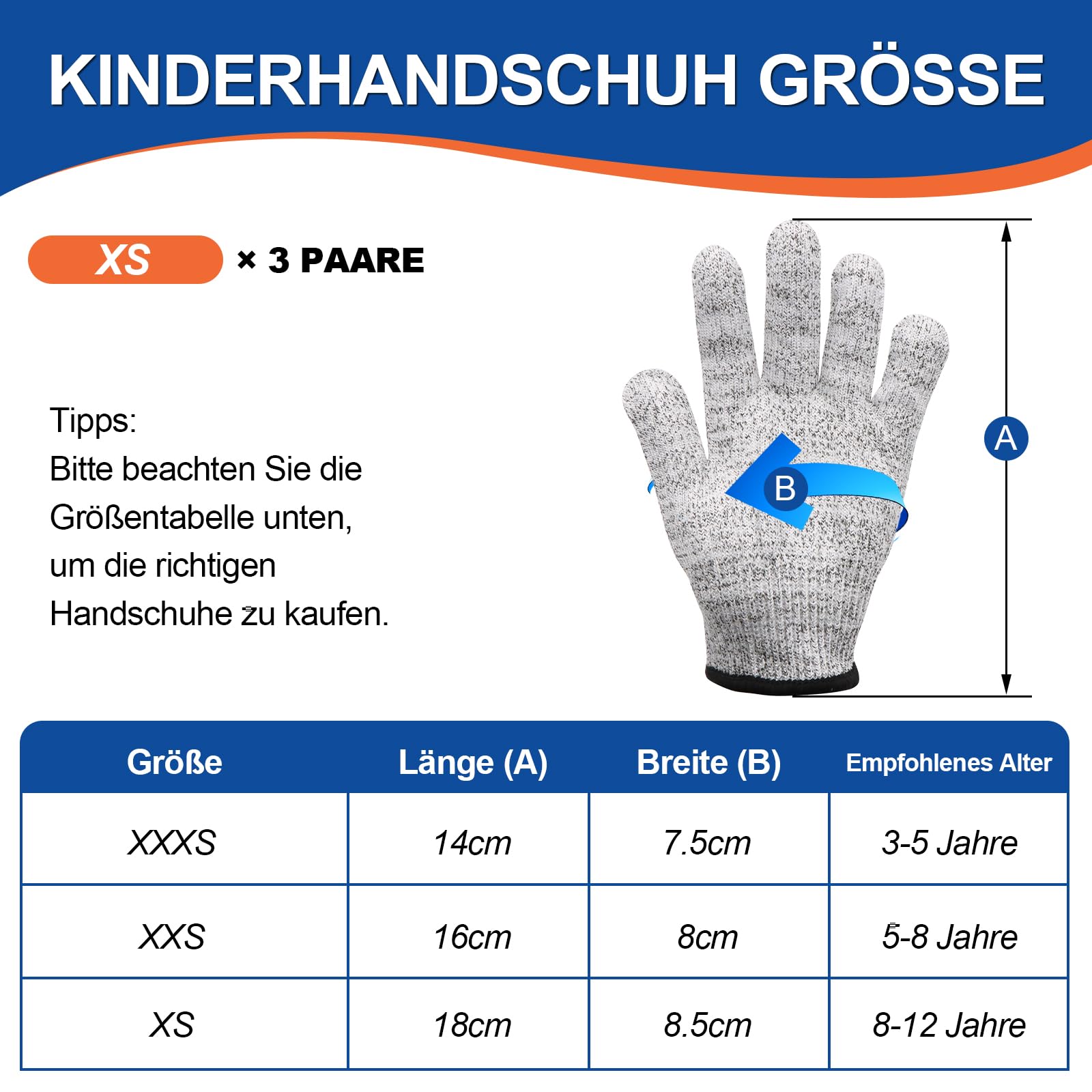 handschuhe größe 5 jahre BORISCA 3 Paar Level Schnittschutzhandschuhe Kinder, Schnittfest Kinder Arbeitshandschuhe, Schnitzhandschuhe für Kinder 8-12 Jahre, Kettenhandschuh für Küche, Gartenarbeit, 3/XS bei Günstiger Preis Size:M — neck 42.5–50 cm The Ultimate Audax Bike Fam_Lvl_2: Anhänger