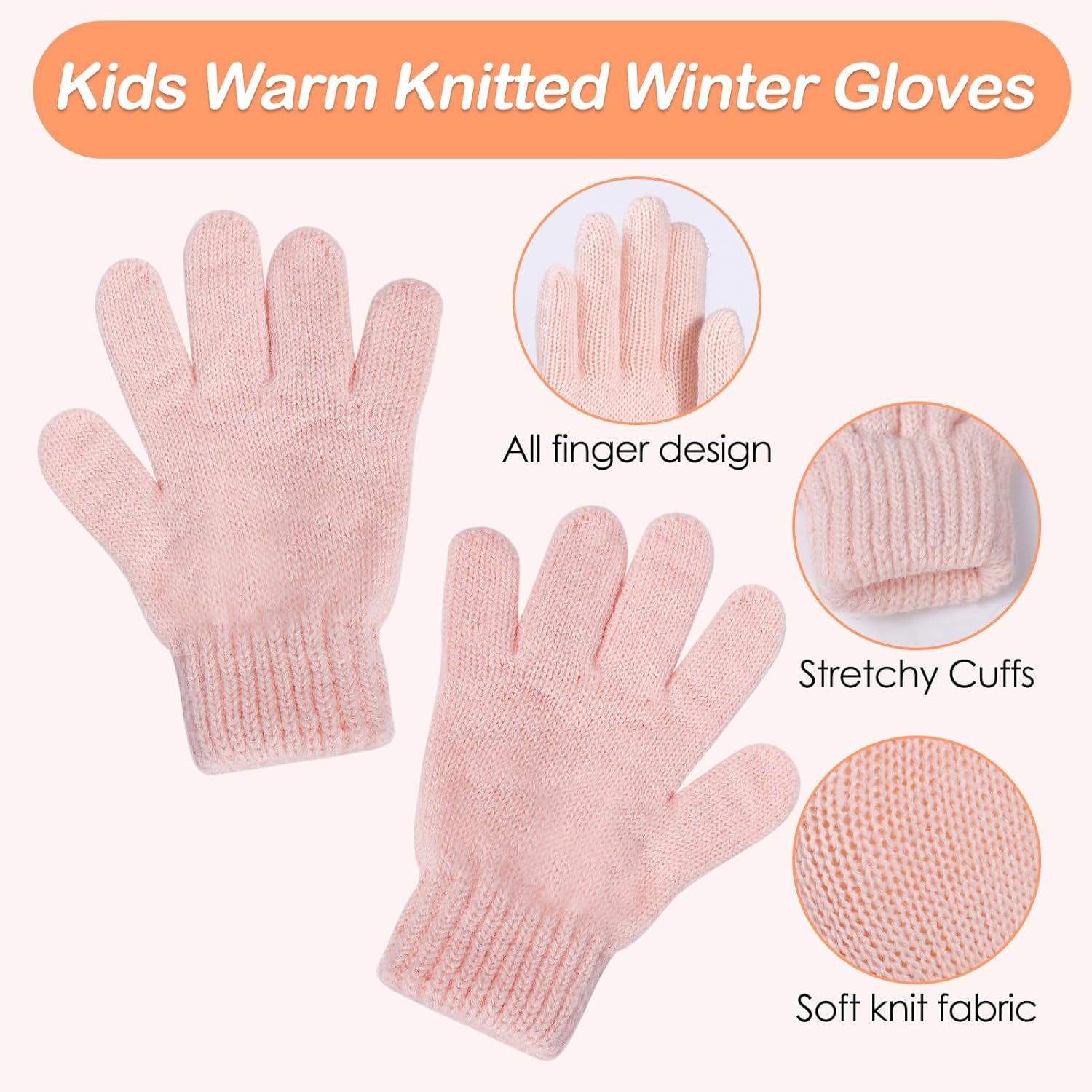 Girls Winter Hat Gloves Set, Kids Cat Embroidered Knit Beanie with Earflaps Fleece Lined Pom Ski Cap Christmas Gifts for 4-8Y - Image 6