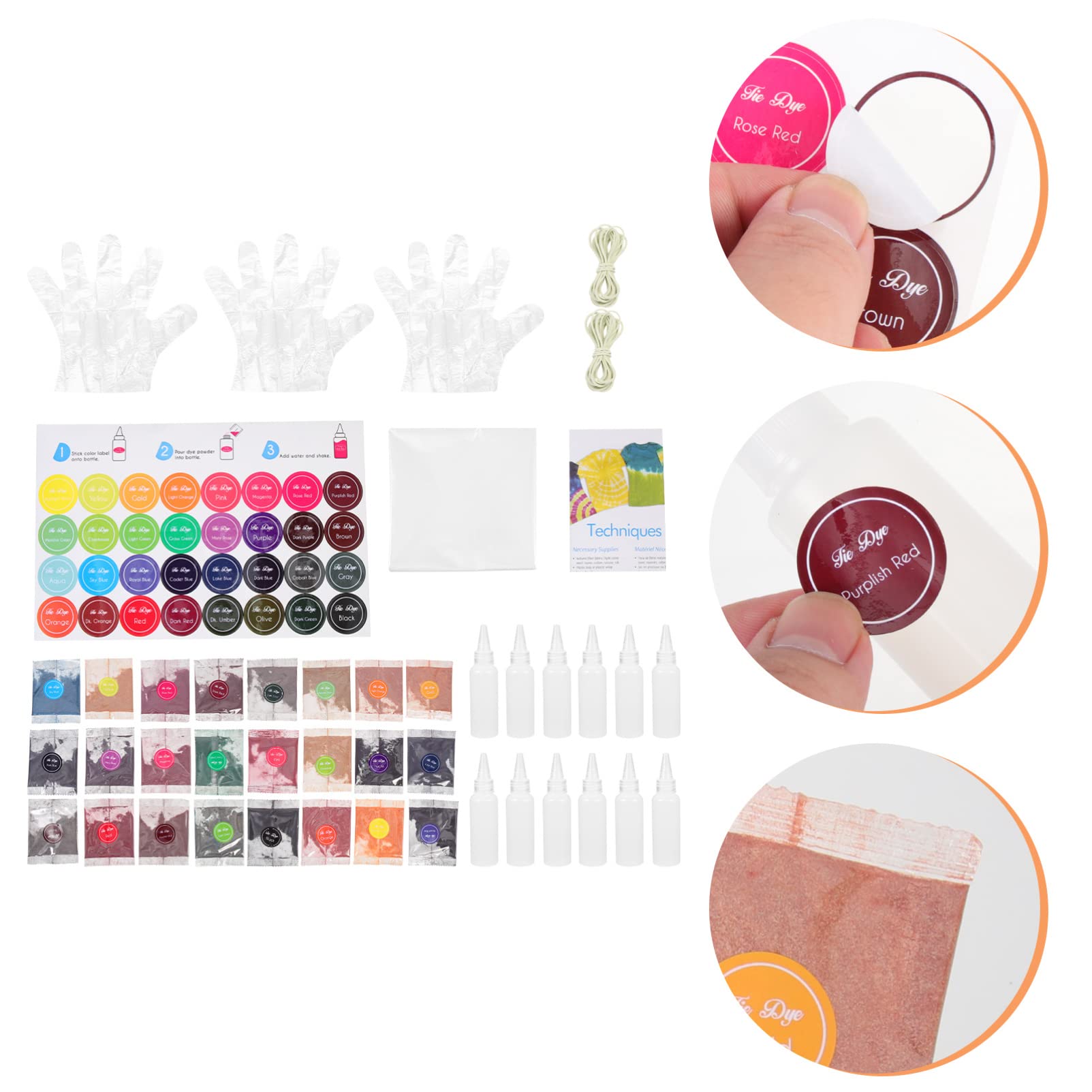 Juego De Polvos De Teñido Colores Kit De Ropa De Teñido Anudado Kit Para Fiestas