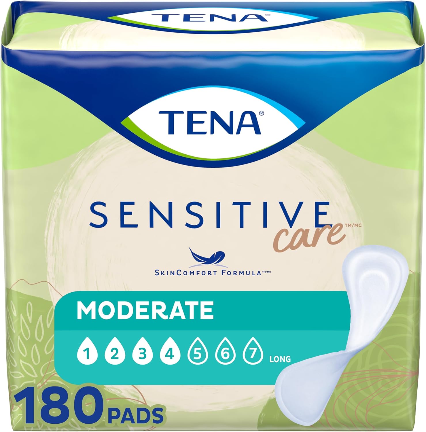 TENA Incontinence Pads, Bladder Control & Postpartum for Women, Maximum Absorbency & Incontinence Pads, Bladder Control & Postpartum for Women, Moderate Absorbency, Long, Inti