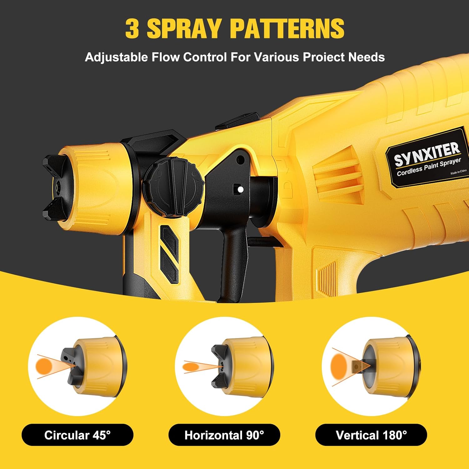 Paint Sprayer for Dewalt Battery-20V MAX HVLP Paint Gun with Brushless Motor and Copper Nozzle,Easy to Clean,Cordless Paint Sprayer for Home Interior and Exterior,House Painting(No Battery)