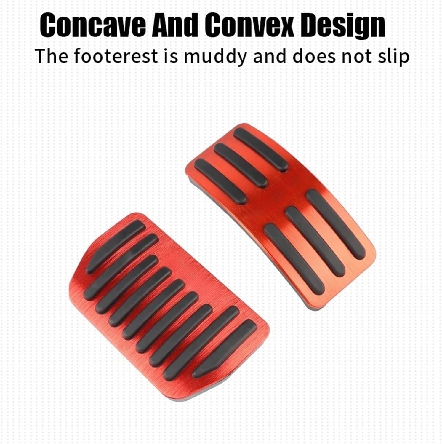 Compatible with Geely Monjaro Manjaro Car Pedal Pad 2022 2023 Non-Slip Stainless Steel Pedalboard Aluminium Alloy Rubber Brake Cover(2pcs Red at)