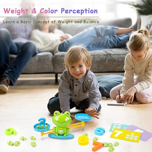 Miniatura 7 de Juguetes de conteo de equilibrio de rana, juegos geniales de aprendizaje de matemáticas para niños y niñas, juguete educativo de números