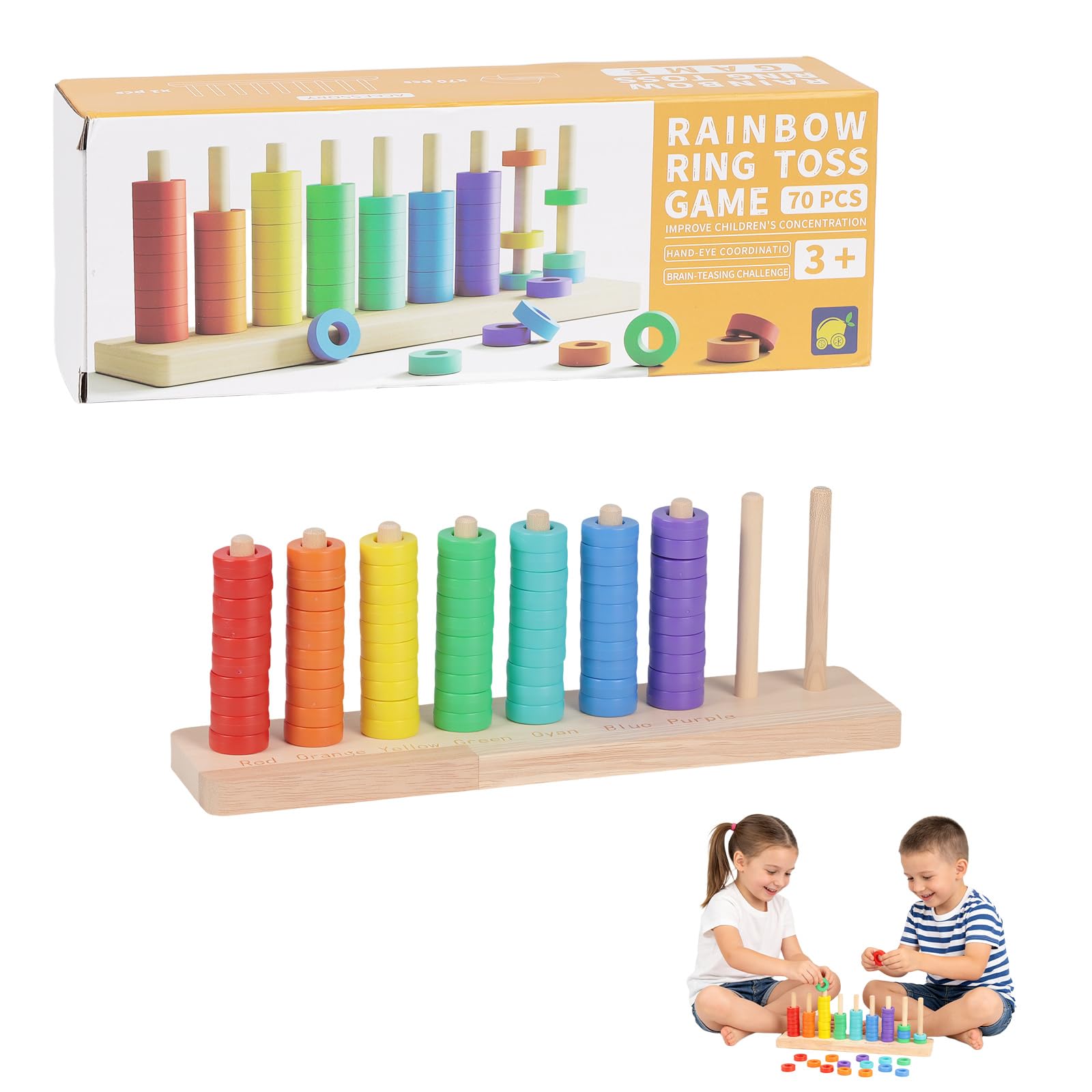 Lixstyea 2026 Stack Challenge Game - Colour Brain Game, Color Matching Stacking Educational Toy, Mathematics Teaching Aids, Preschool Learning Activities for Color Recognition & Math Skills