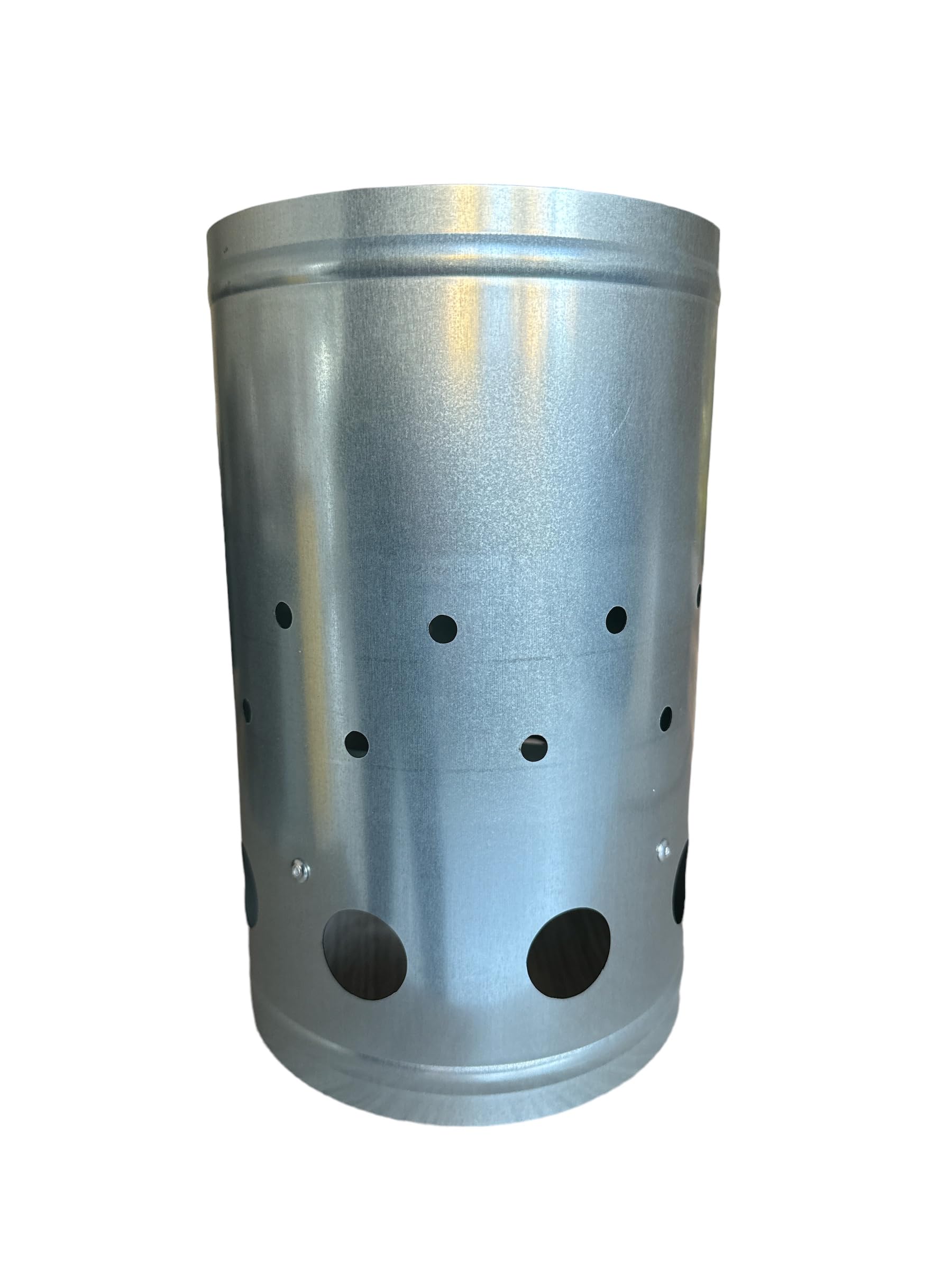 eacommerce - Accendifuoco per Barbecue in Zincato | Facile Uso per Carbonella | Doppia Maniglia per Sversamento Sicuro | 17x27,5 cm, Zincato