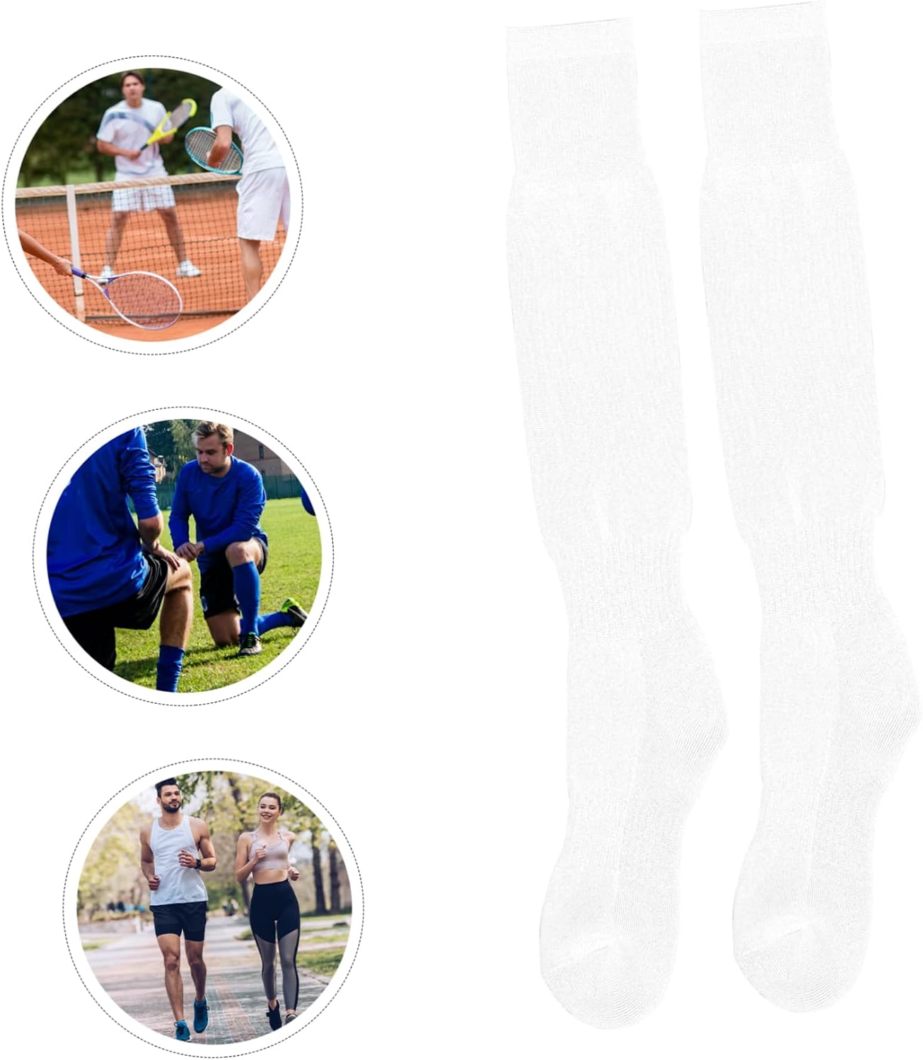 Milisten 2 Pairs Long Sports Socks Elastic Soccer Socks Comfortable Adults Soccer Stockings Youth Baseball