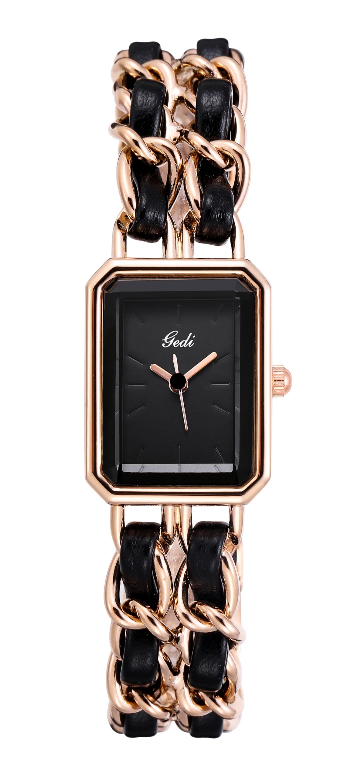Gosasa Orologio da donna elegante con cinturino intrecciato alla moda quadrato orologio da donna retrò minimalista analogico al quarzo impermeabile orologio da donna