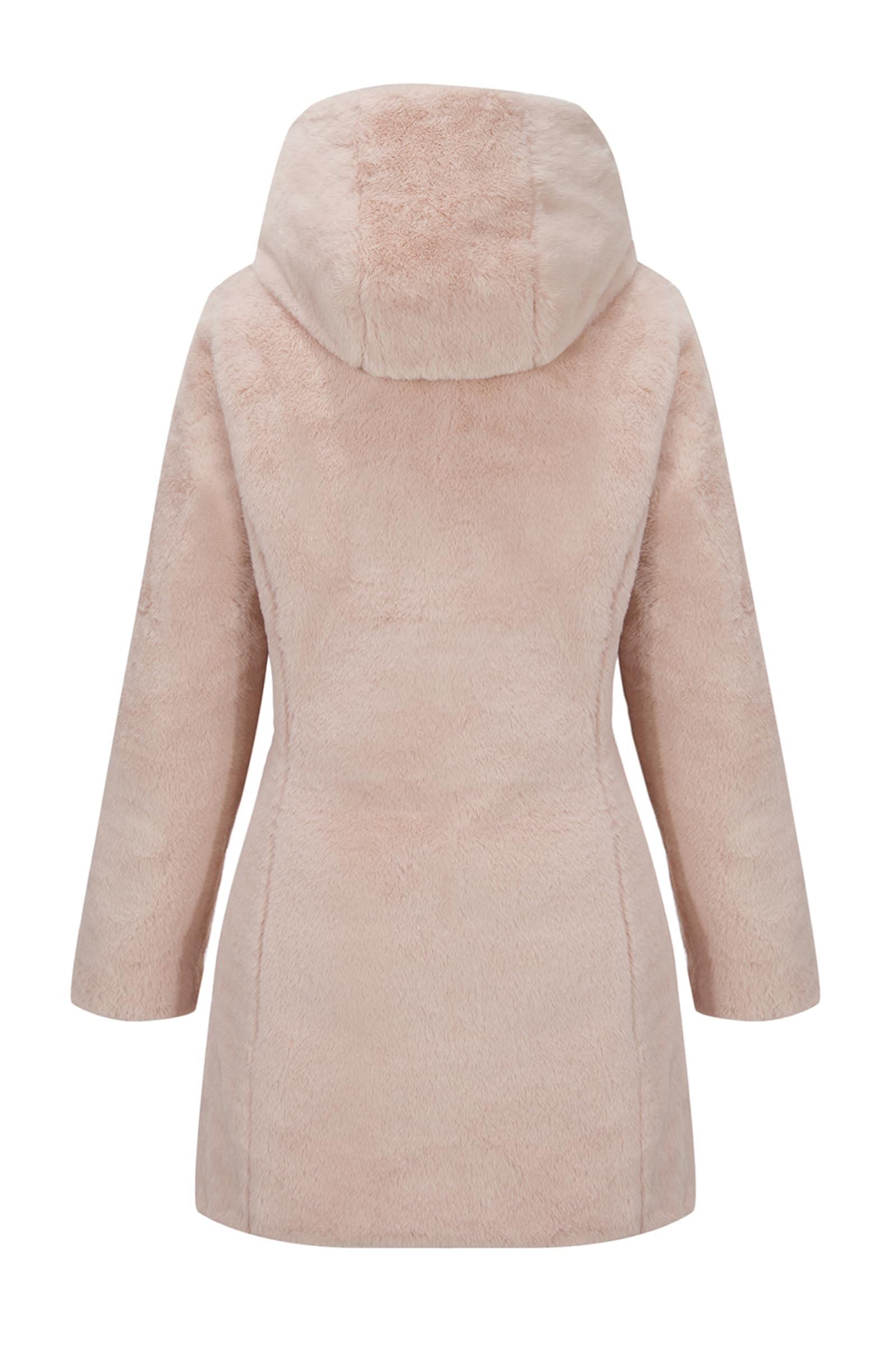 Giolshon Damen Wendejacke aus Kunstfell und Fleece