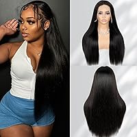 Vista 12 de Pelucas de llevar y usar sin pegamento de cabello humano predepeiladas y precortadas de 24 pulgadas de onda profunda 5x5 de encaje HD de cierre