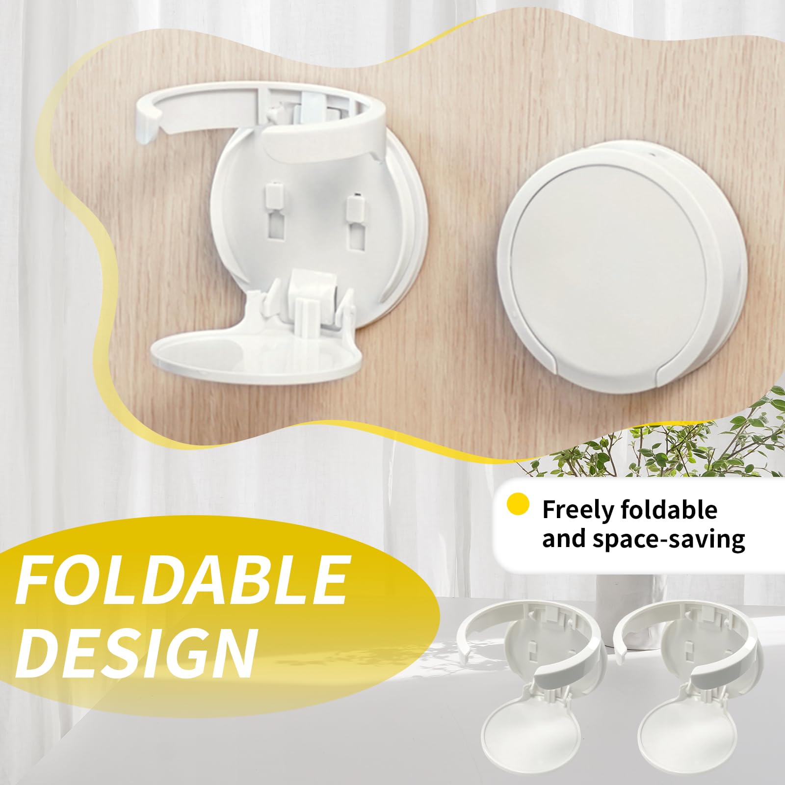 2 Portavasos Universales Con Clip - Para Coche, Escritorio, Bicicleta, Blanco