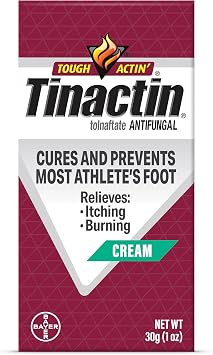 Tinactin Antifungal Cream, Athletes Foot Treatment, Tolnaftate 1%, Proven Clinically Effective on Most Athletes Foot and Ringworm, 1 Ounce, 30 Grams, Tube
