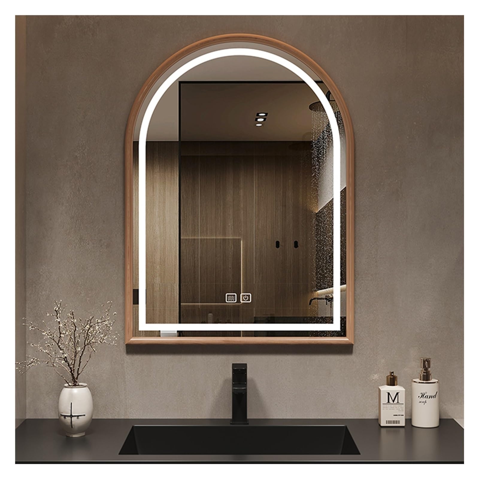 Miroir LED de salle de bain à intensité et couleur variables