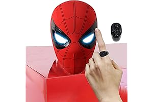 Spider Hero Mask with Remotely Operated Moving Eyes and LED Light Illumination...